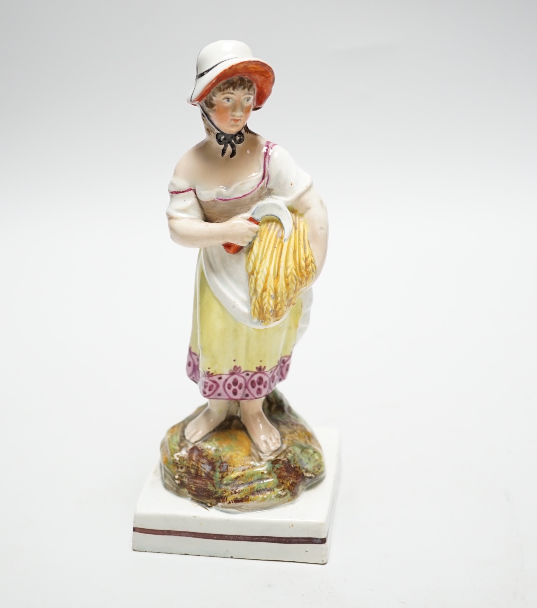 A Staffordshire pearlware figure of Autumn, c.1800-10, 20cm